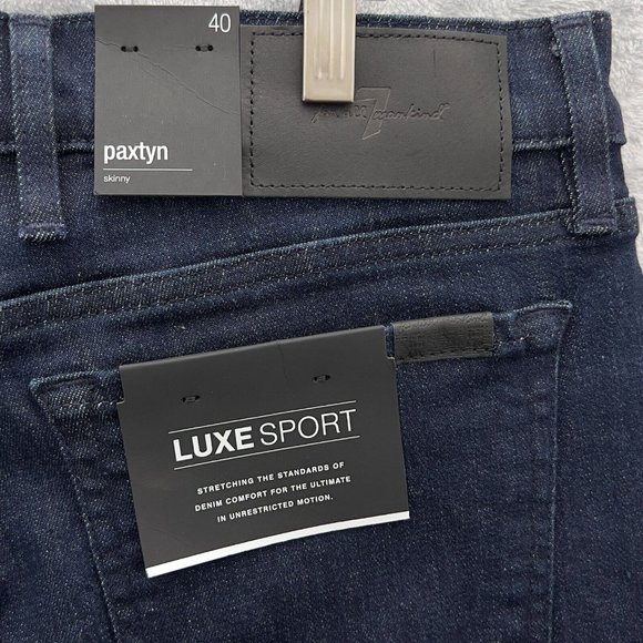 7 FOR ALL MANKIND Mens Luxe Sport Paxtyn Skinny Denim Jeans Sz 40 Blue NWT. 0065 - Picture 2 of 14